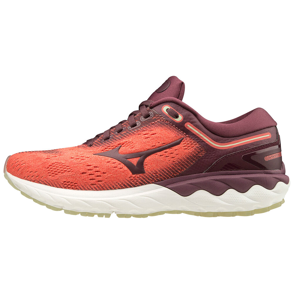 Tenis Para Correr Mizuno Wave Skyrise Para Mujer Naranjas/Vino 4082961-QH